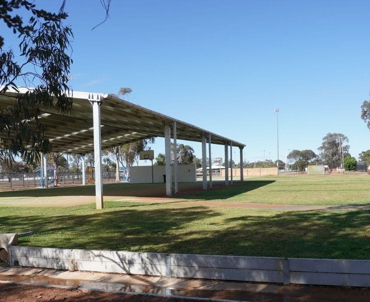Our outdoor sports area with covered basketball court