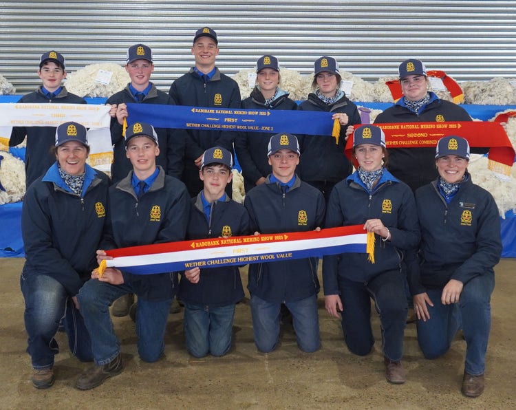 School's agricultural team with their champion sashes